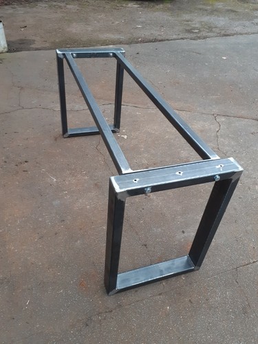 Metal table frame with - table,