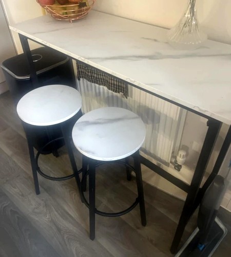 Breakfast bar table and stools - table,
