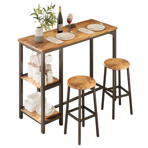 Bar table set with stools - bar,